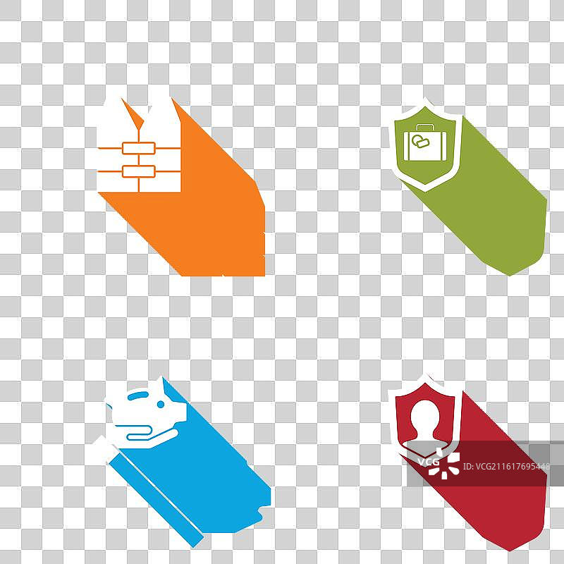 带盾牌的救生衣和旅行箱组合图片素材