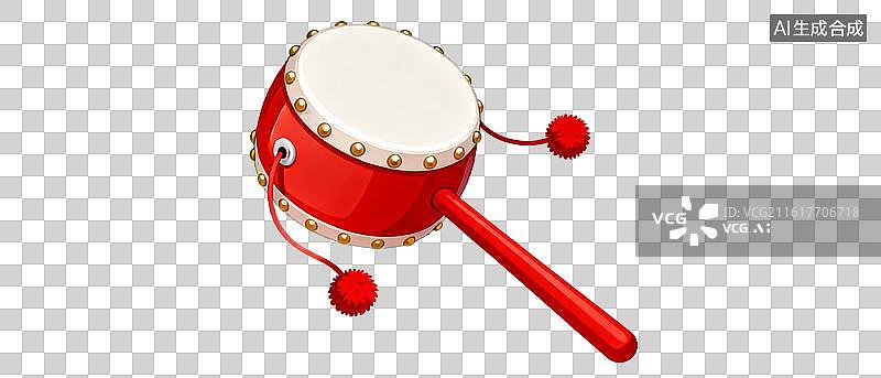 【AI数字艺术】红色鼓槌卡通插画图片图片素材