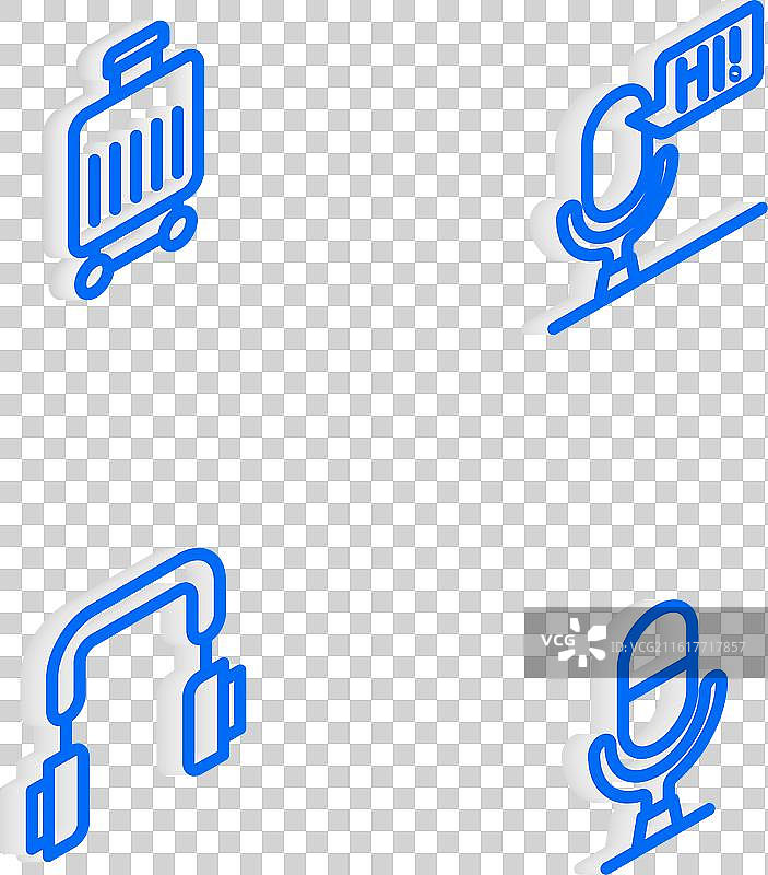 等距线条麦克风语音设备图片素材