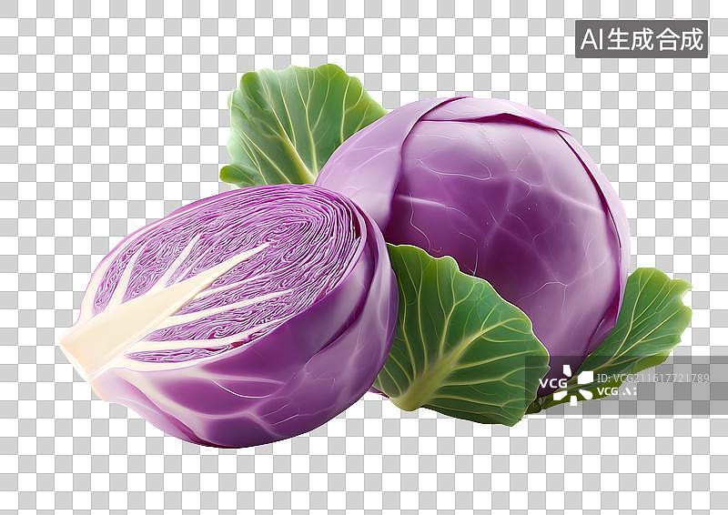 【AI数字艺术】卡通紫包菜图片素材