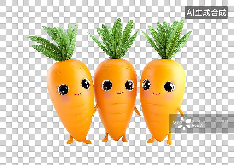 【AI数字艺术】可爱的卡通胡萝卜图片素材