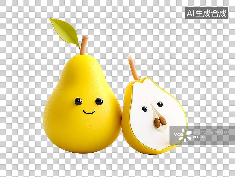 【AI数字艺术】拟人化卡通黄梨图片素材