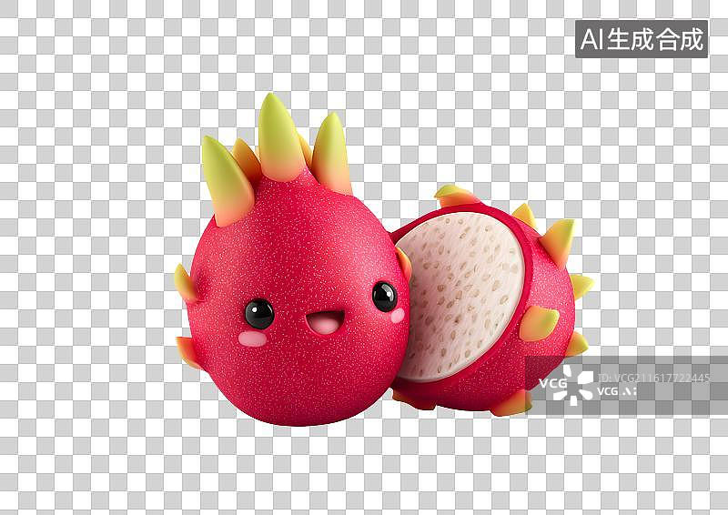 【AI数字艺术】可爱的卡通火龙果图片素材