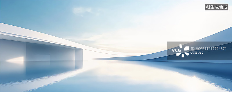 【AI数字艺术】现代极简建筑汽车背景图图片素材