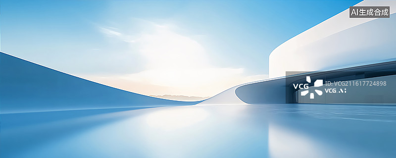 【AI数字艺术】现代极简建筑汽车背景图图片素材