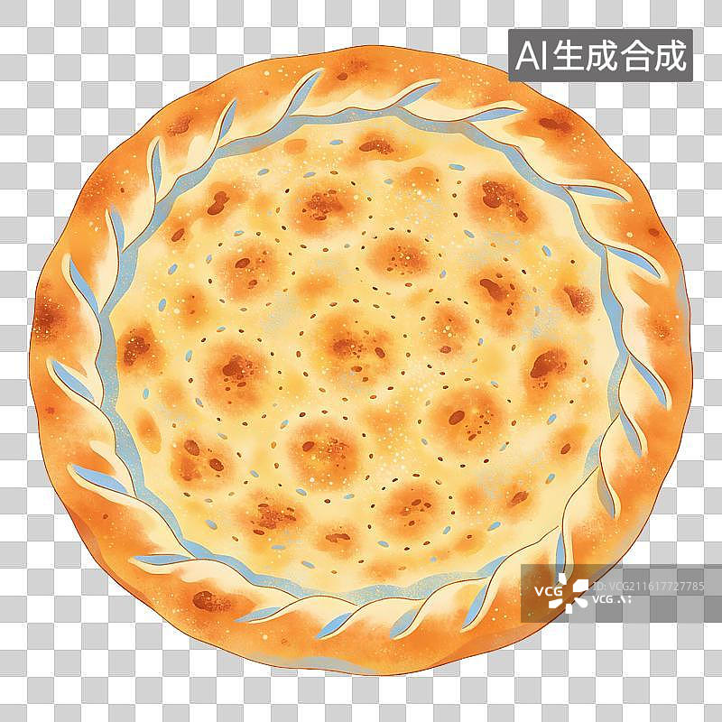 【AI数字艺术】烤馕美食插画图片素材