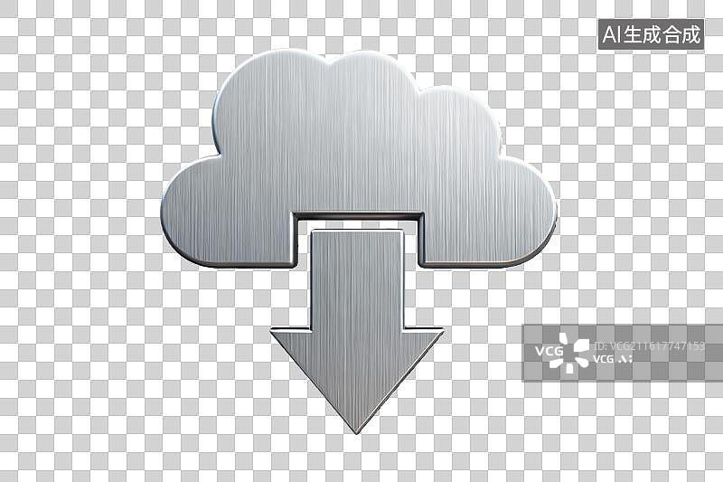 【AI数字艺术】金属质感云朵下载图标图片素材