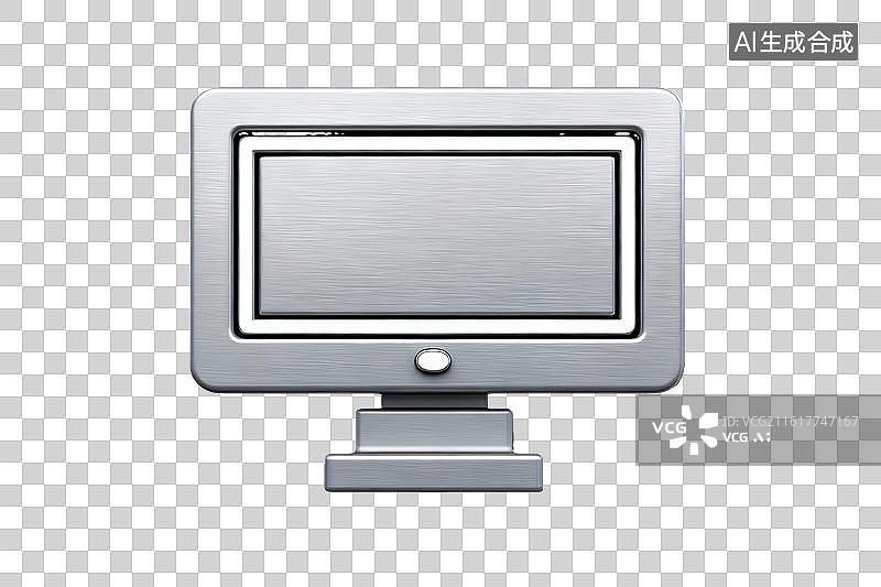 【AI数字艺术】金属质感电脑显示器特写图片素材