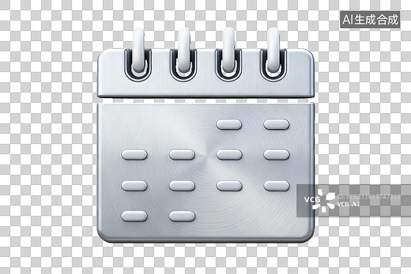 【AI数字艺术】金属质感日历图标设计图片素材