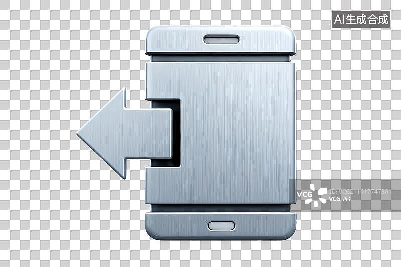 【AI数字艺术】金属质感手机图标设计图片素材