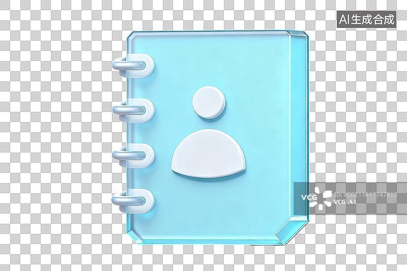 【AI数字艺术】蓝色笔记本图标设计图片素材