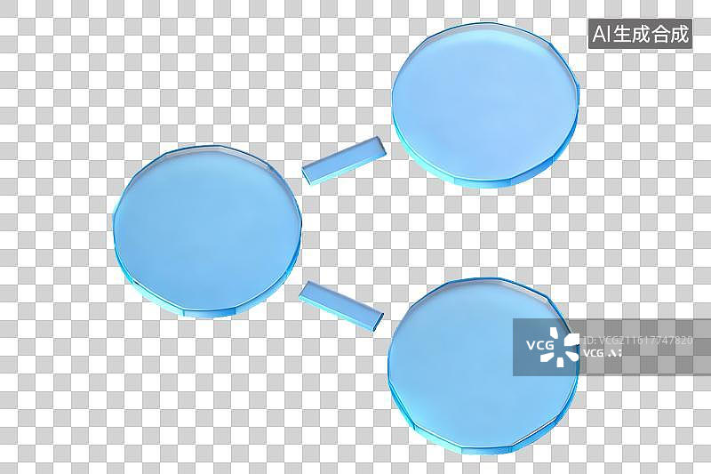 【AI数字艺术】蓝色圆形与矩形连接的抽象图形图片素材