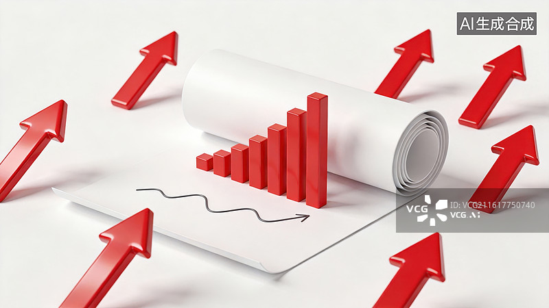 【AI数字艺术】上升趋势图表与箭头图片素材