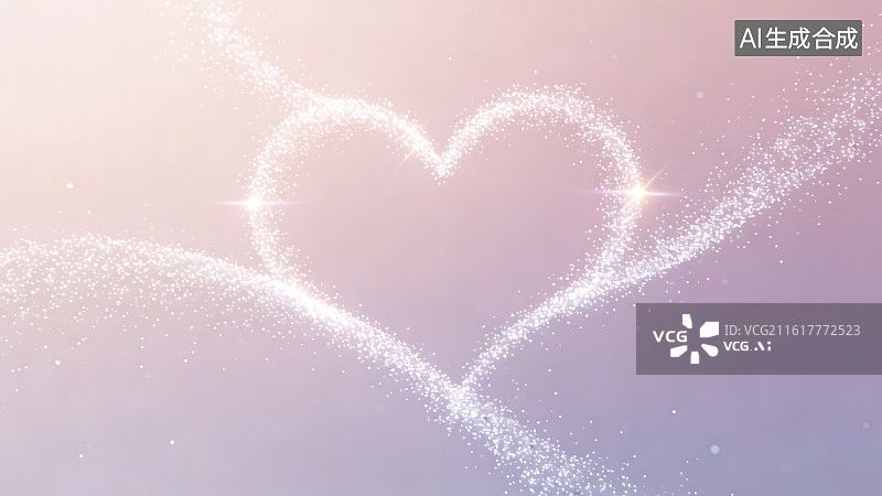 【AI数字艺术】梦幻渐变粉紫爱心抽象背景图片素材