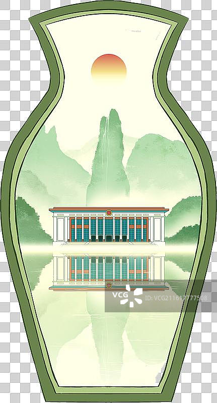 北京建筑园林门洞框景-北京人民大会堂图片素材