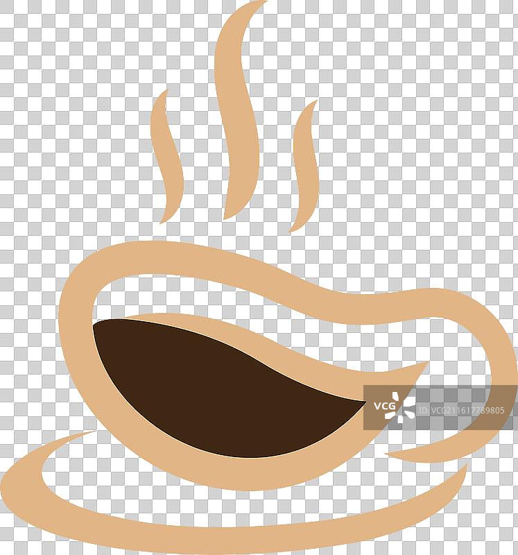 带有咖啡杯和漩涡的咖啡店标志文字图片素材