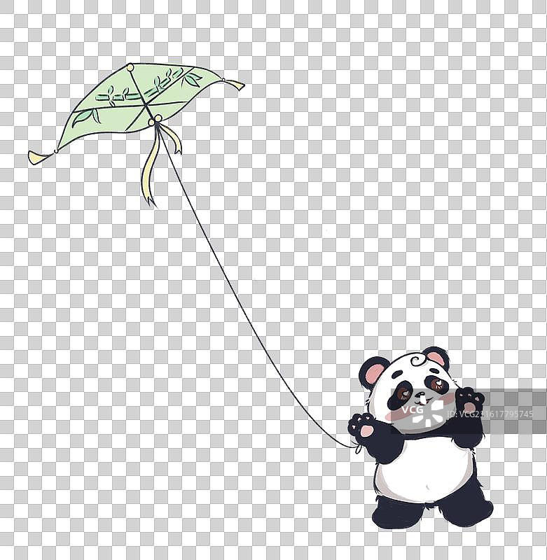 熊猫放风筝图片素材