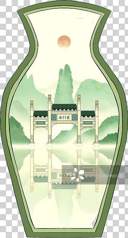 园林葫芦门山水框景-南京老门东图片素材