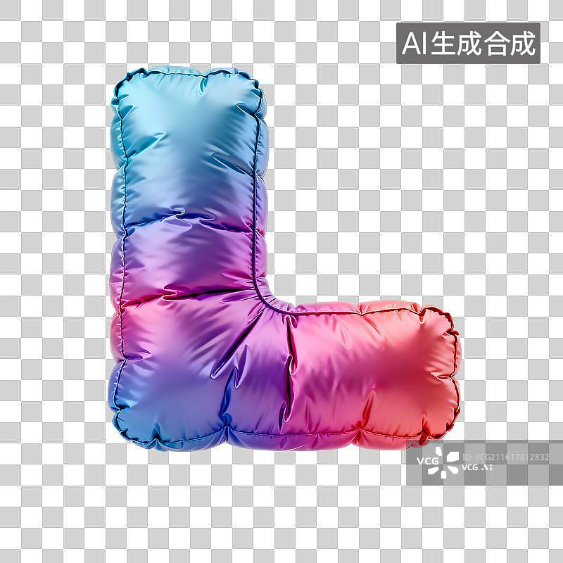 【AI数字艺术】充气羽绒缎面字母l图片素材