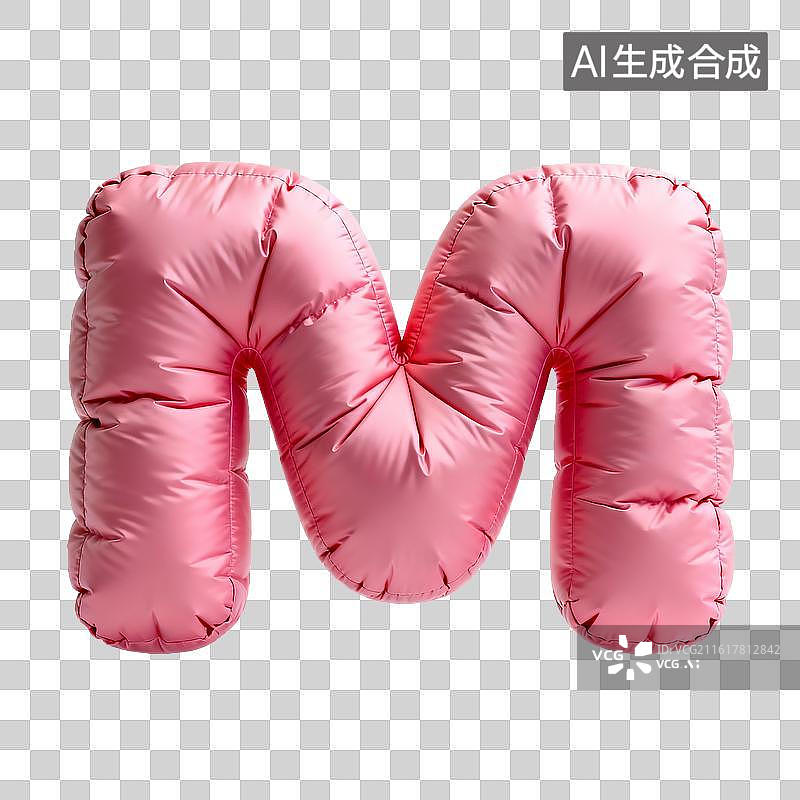 【AI数字艺术】充气羽绒缎面字母m图片素材