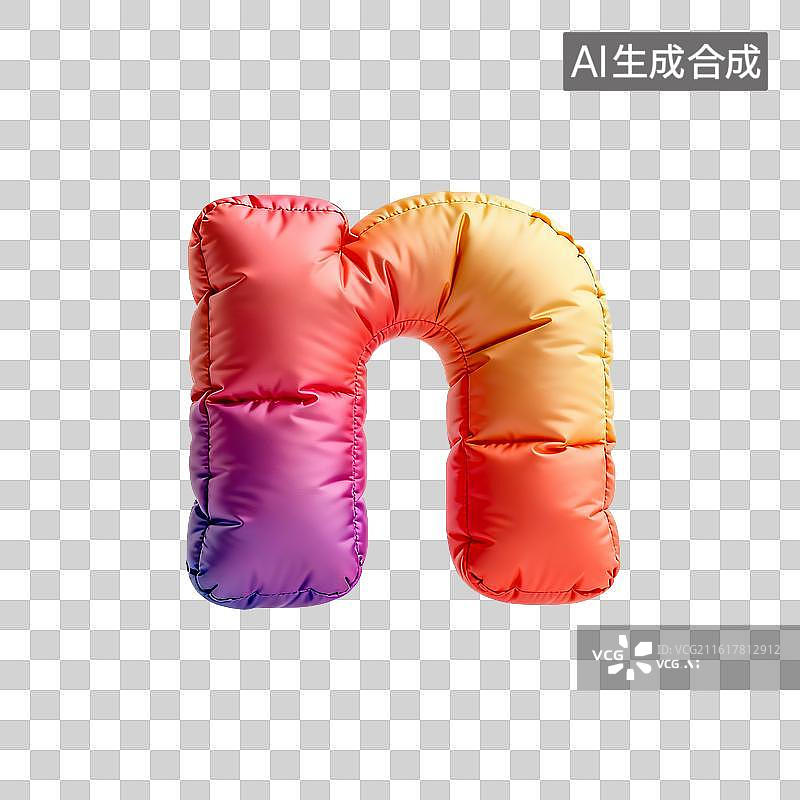 【AI数字艺术】充气羽绒缎面字母n图片素材