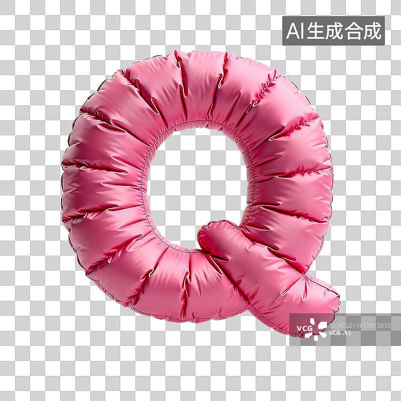 【AI数字艺术】充气羽绒缎面字母q图片素材