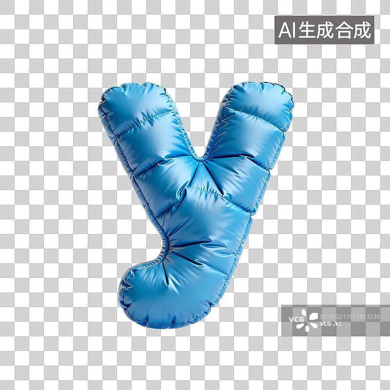 【AI数字艺术】充气羽绒缎面字母y图片素材