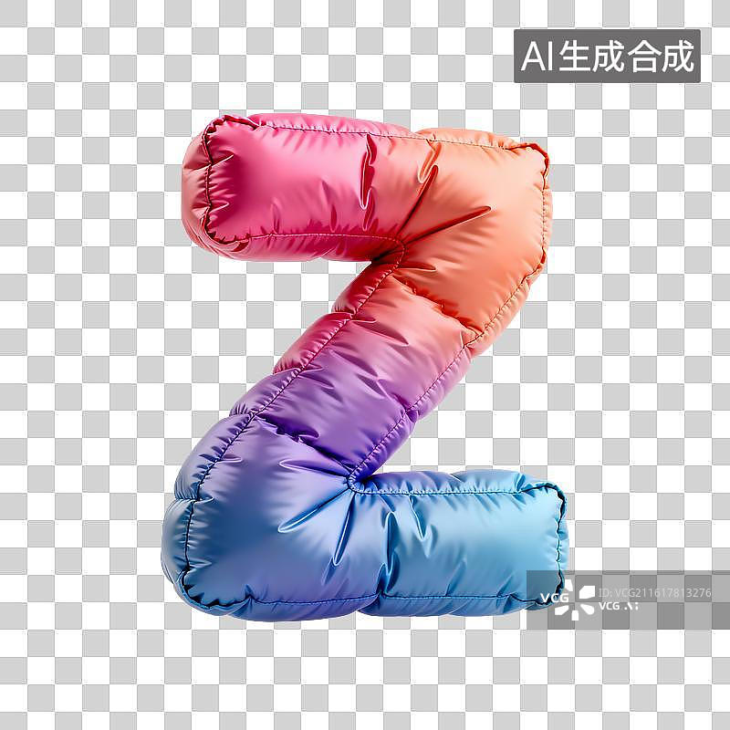 【AI数字艺术】充气羽绒缎面字母z图片素材