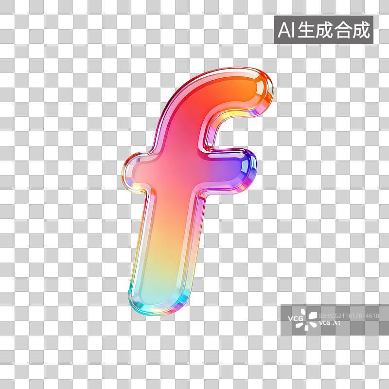 【AI数字艺术】3D渐变pvc质感字母f图片素材