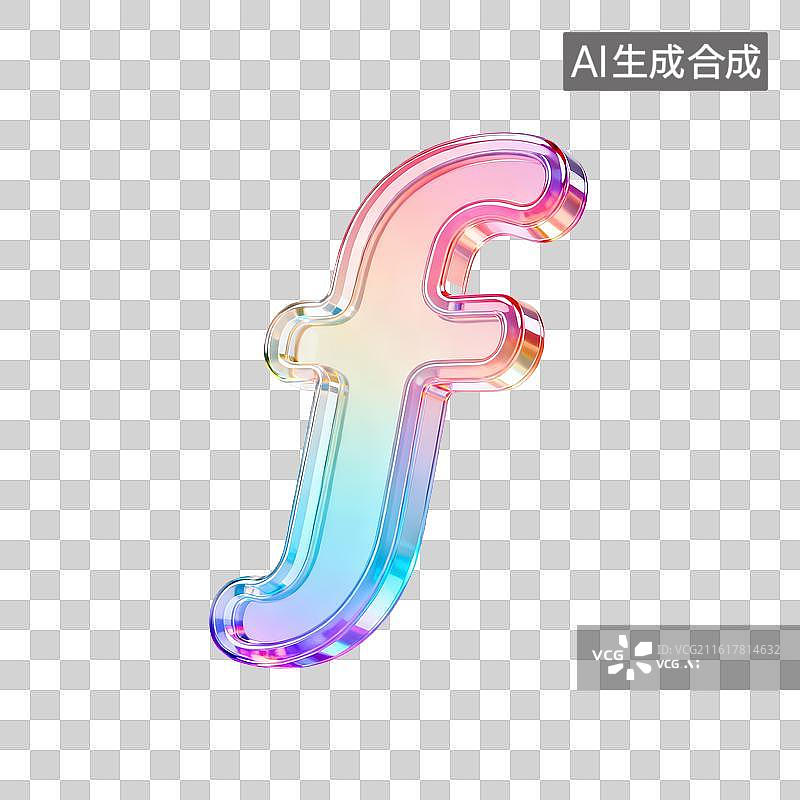 【AI数字艺术】3D渐变pvc质感字母f图片素材