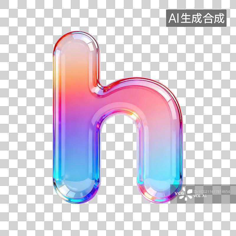 【AI数字艺术】3D渐变pvc质感字母h图片素材