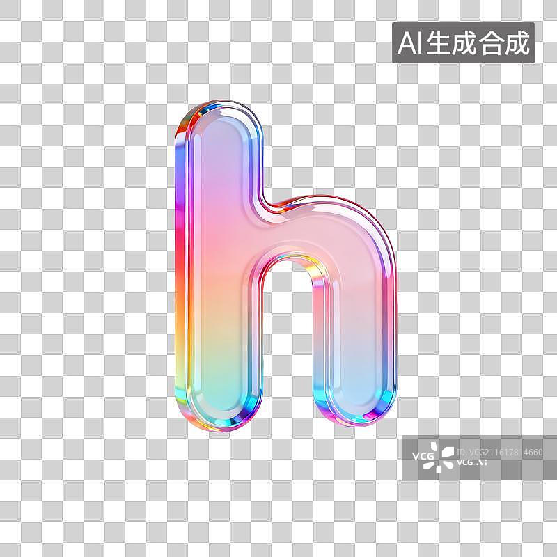 【AI数字艺术】3D渐变pvc质感字母h图片素材