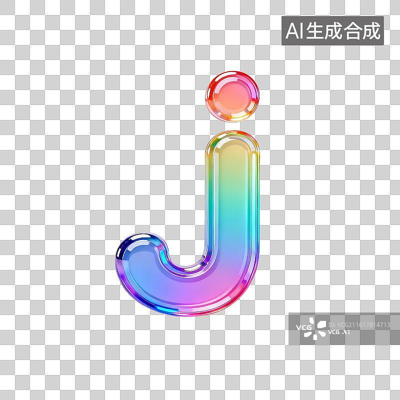 【AI数字艺术】3D渐变pvc质感字母j图片素材