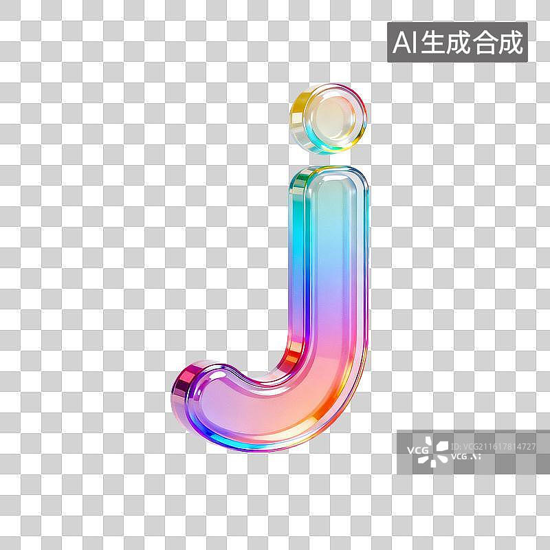 【AI数字艺术】3D渐变pvc质感字母j图片素材