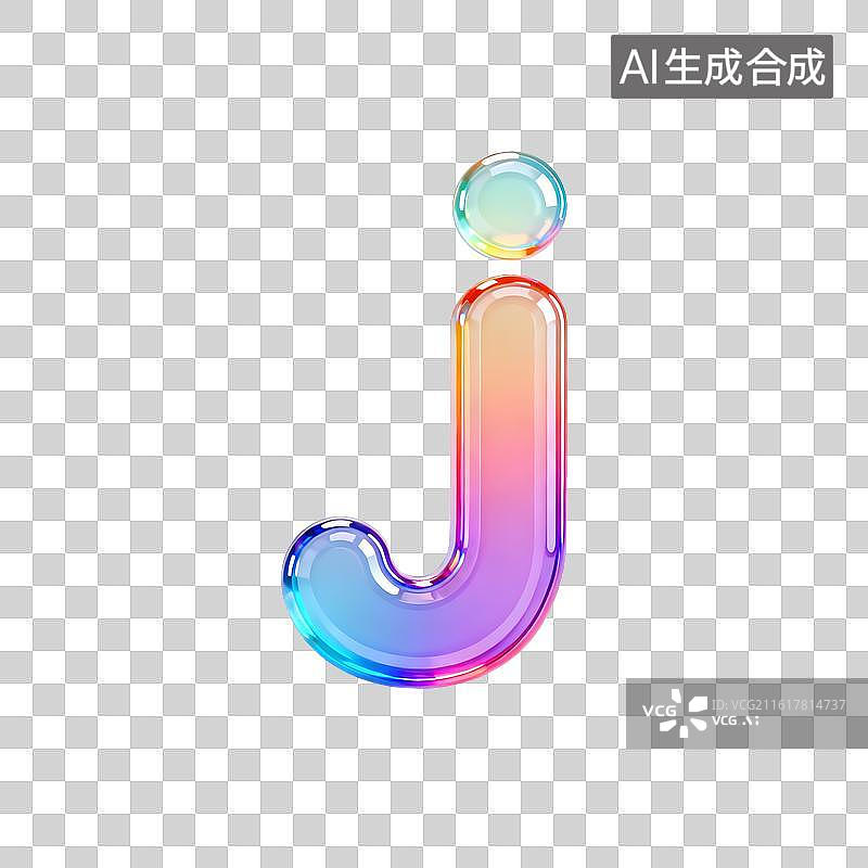 【AI数字艺术】3D渐变pvc质感字母j图片素材