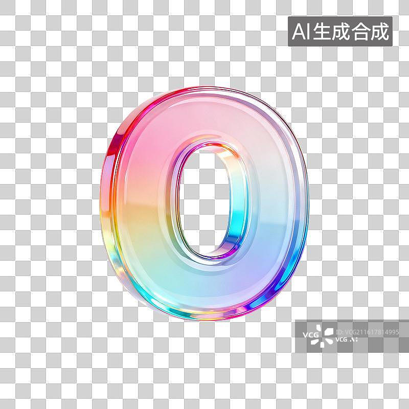 【AI数字艺术】3D渐变pvc质感字母o图片素材