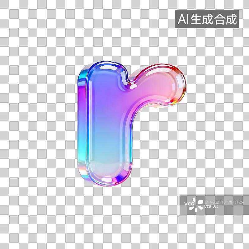 【AI数字艺术】3D渐变pvc质感字母r图片素材