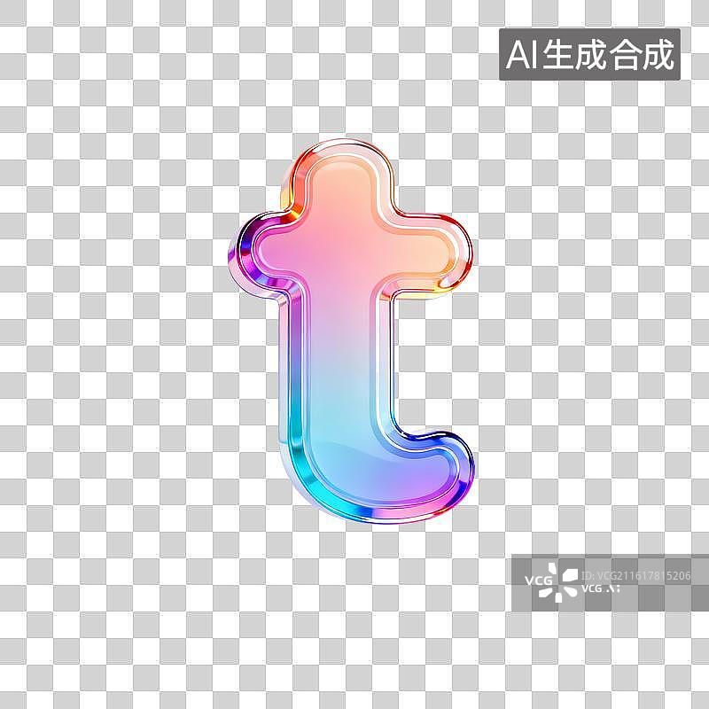 【AI数字艺术】3D渐变pvc质感字母t图片素材