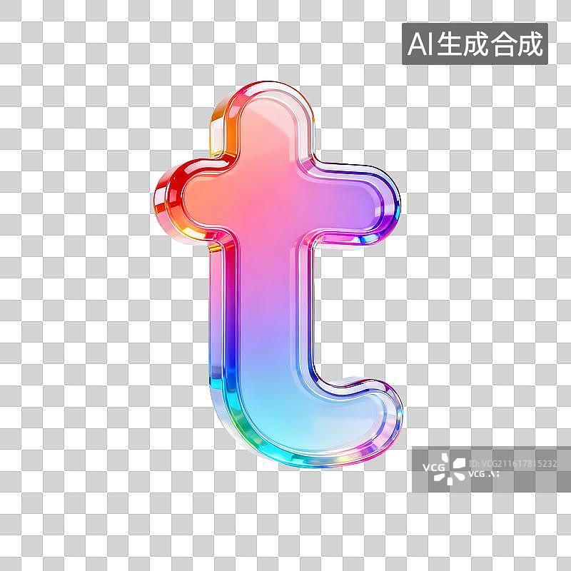 【AI数字艺术】3D渐变pvc质感字母t图片素材
