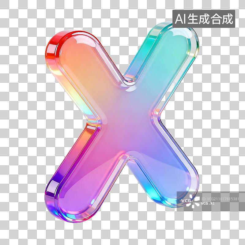 【AI数字艺术】3D渐变pvc质感字母x图片素材