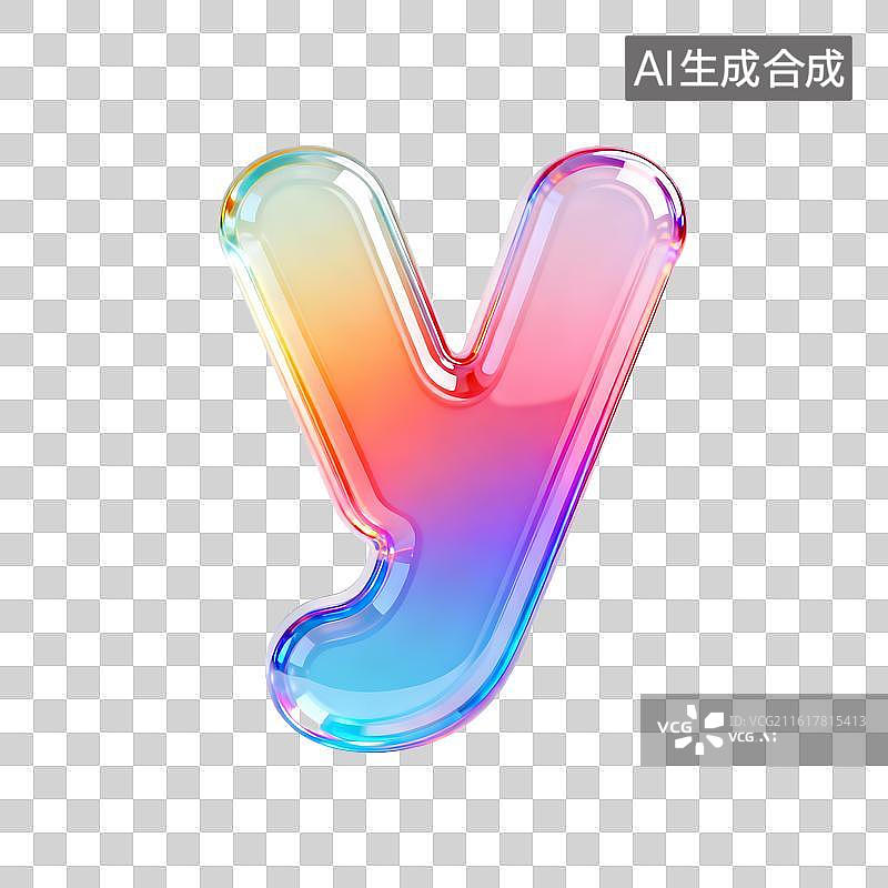 【AI数字艺术】3D渐变pvc质感字母y图片素材