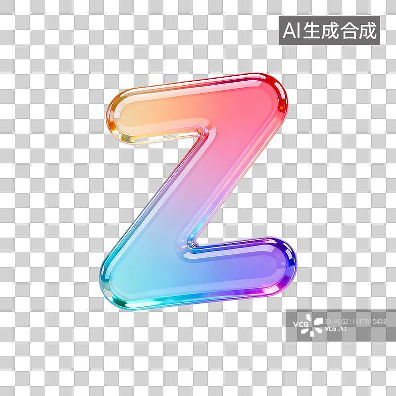【AI数字艺术】3D渐变pvc质感字母z图片素材