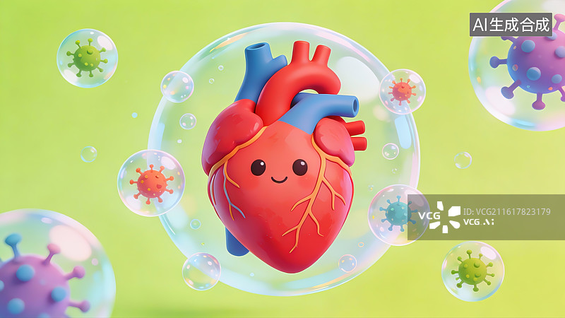 【AI数字艺术】心脏医疗插画图片素材