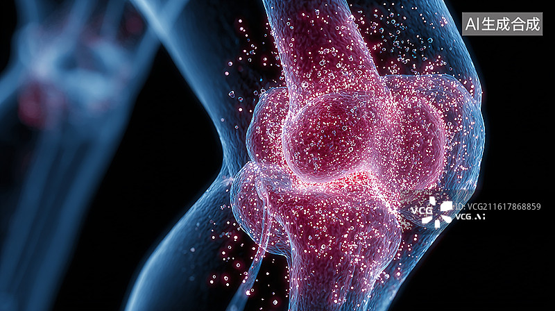 【AI数字艺术】膝关节疼痛 医学影像图片素材
