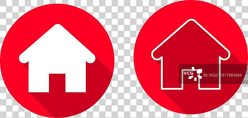 带长阴影的房屋图标集图片素材