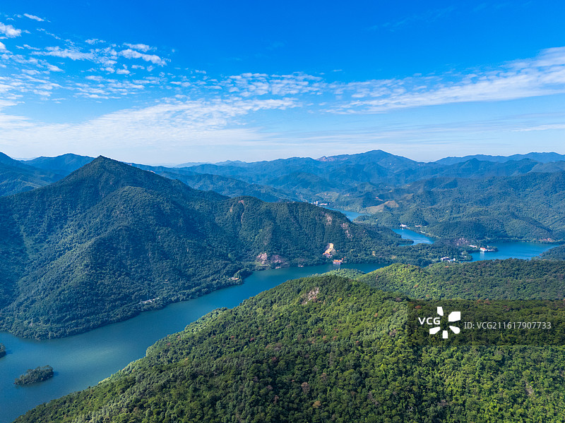 肇庆鼎湖区九龙湖航拍图片素材
