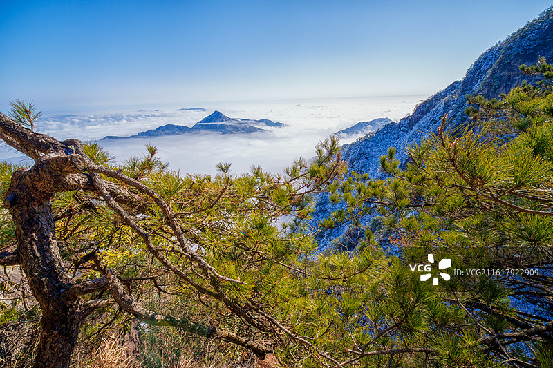宜春明月山雪景图片素材