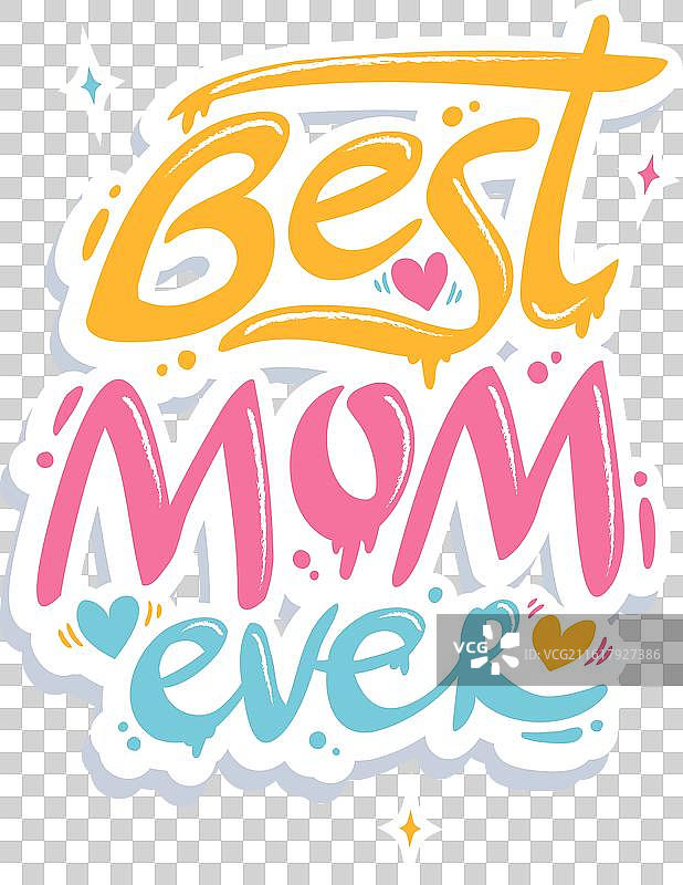 复古风格的母亲节涂鸦图片素材