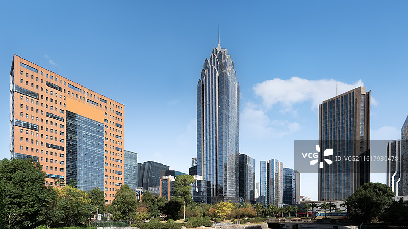 城市商业区的现代摩天大楼图片素材