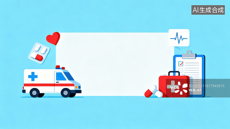 【AI数字艺术】医疗急救场景插画图片素材